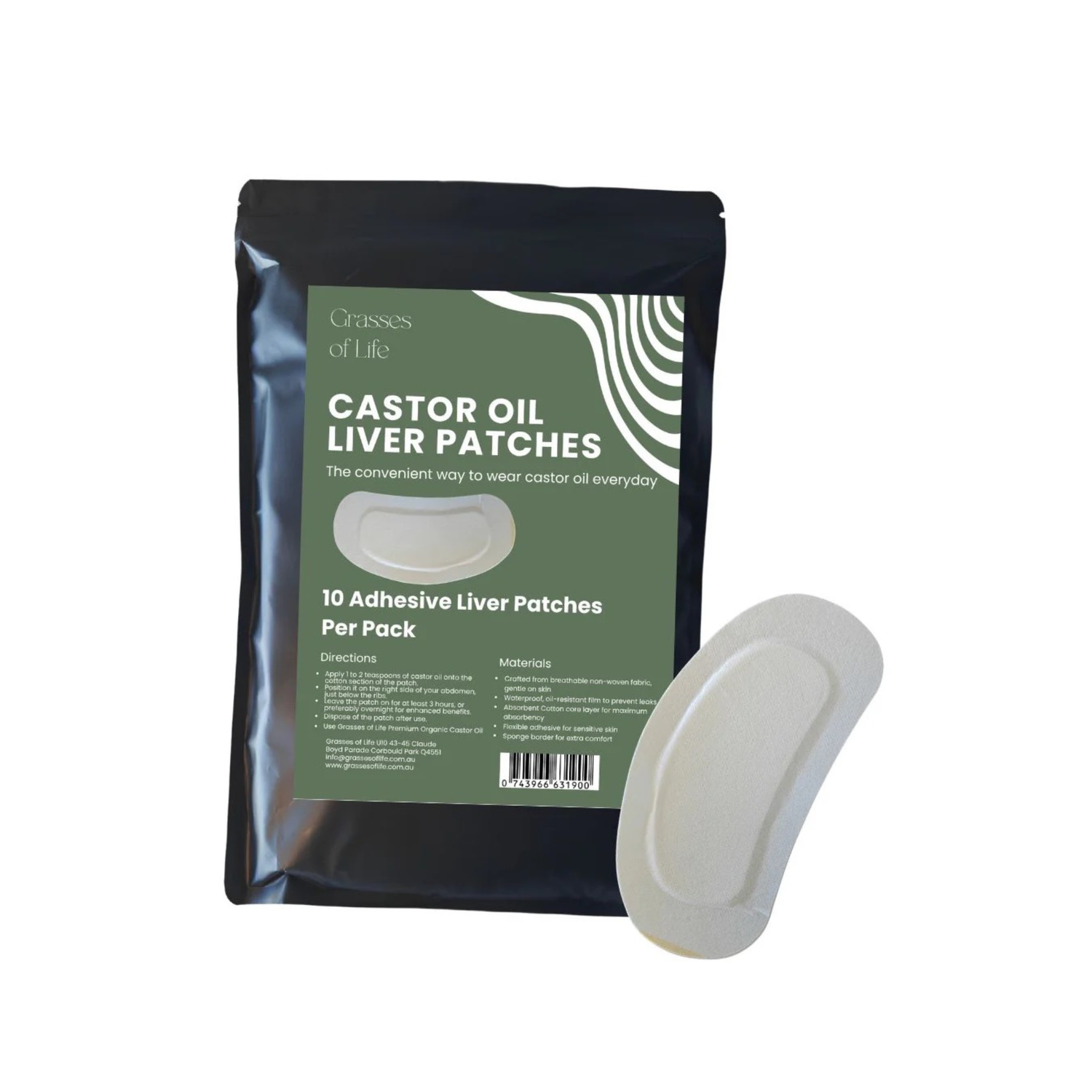 Castor Oil Liver Patches 10 Pack