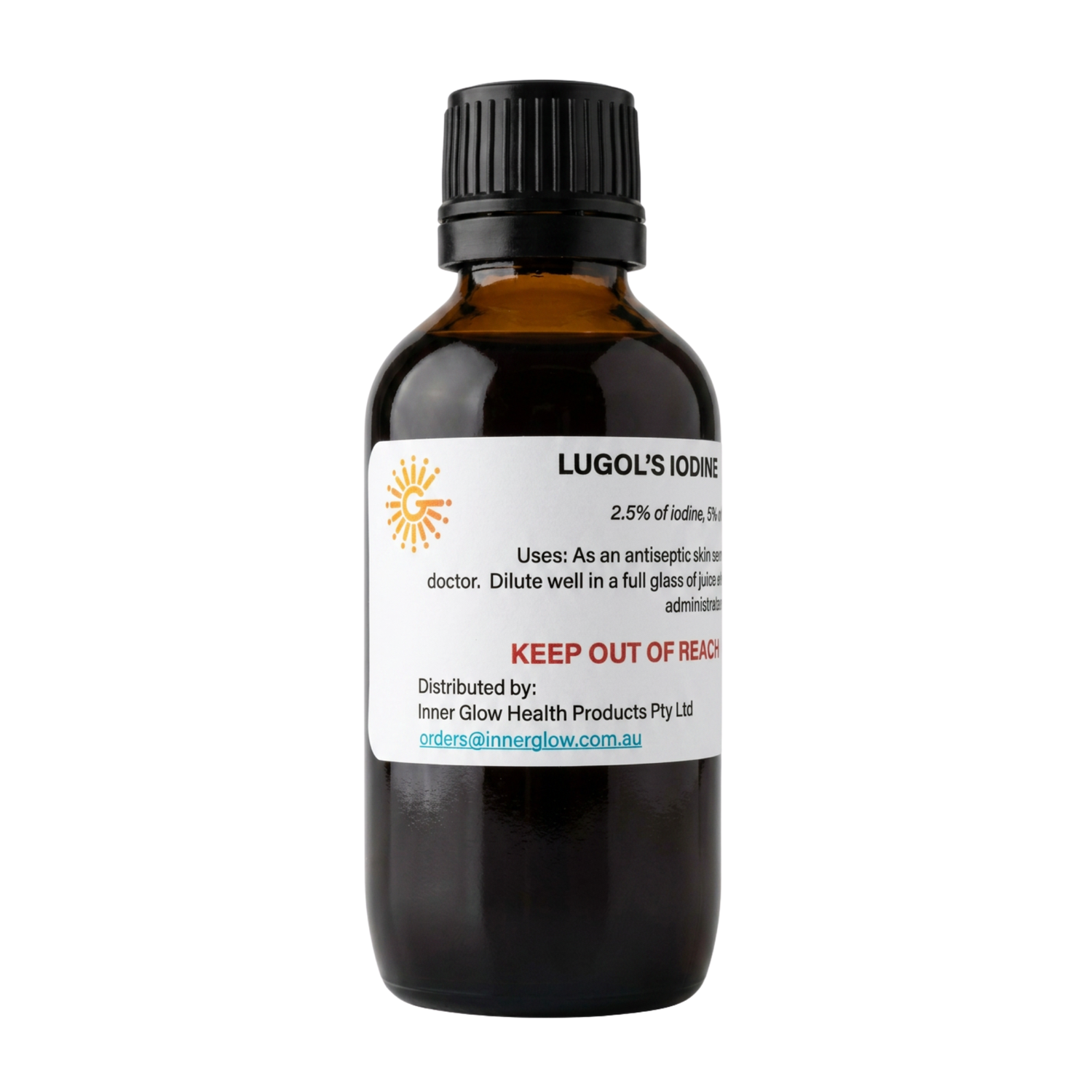 Lugol's Iodine 1/2 Strength 100 ml inc Dropper