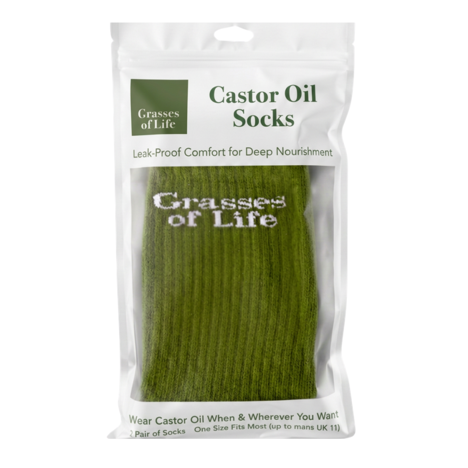 Castor Oil Socks - Grasses of Life Leak-Proof Socks