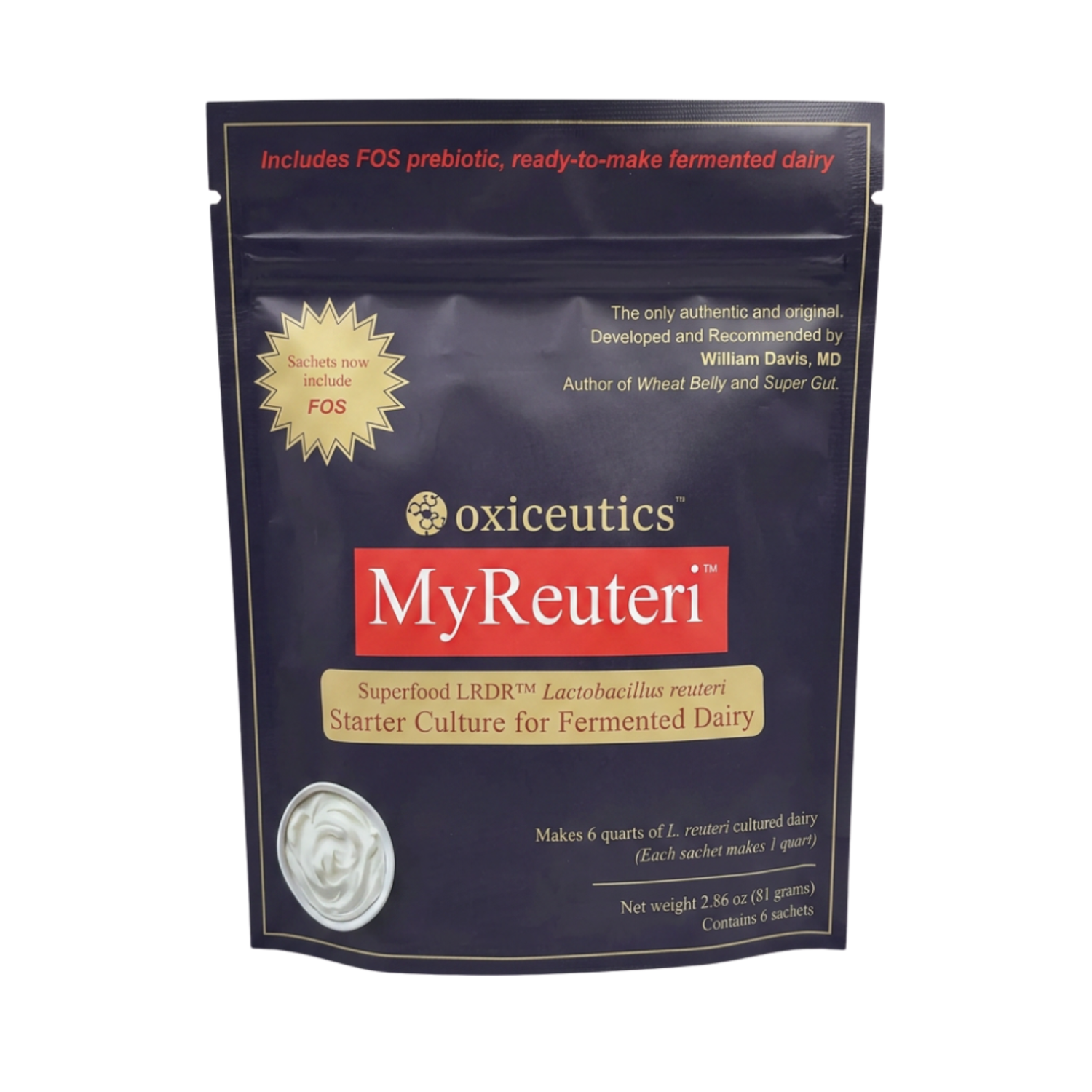 MyReuteri - L. Reuteri Fermented Dairy Starter Culture plus FOS and Inulin - 6 Sachets