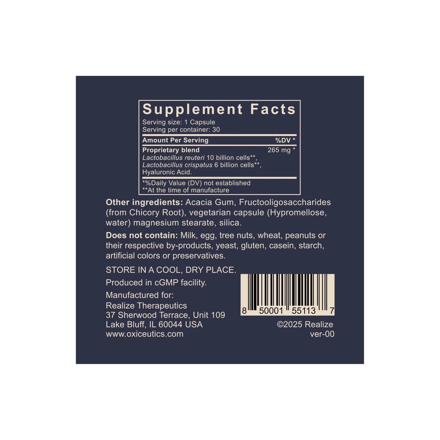 MyCrispatus Lactobacillus Crispatus and L. Reuteri Probiotics plus Hyaluronic Acid